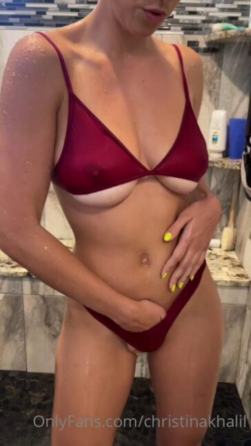 christina khalil shower bikini strip onlyfans video leaked vphnyp